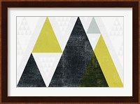 Mod Triangles I Yellow Black Fine Art Print