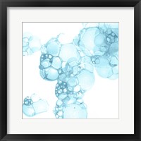 Bubble Square Aqua I Framed Print