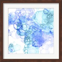 Bubble Square Aqua & Blue I Fine Art Print