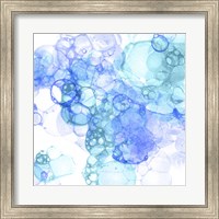 Bubble Square Aqua & Blue I Fine Art Print