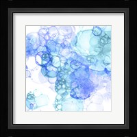 Bubble Square Aqua & Blue I Framed Print