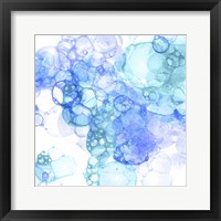 Bubble Square Aqua & Blue I Framed Print