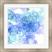 Bubble Square Aqua & Blue II Fine Art Print