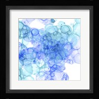 Bubble Square Aqua & Blue II Framed Print