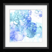 Bubble Square Aqua & Blue IV Framed Print