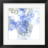 Bubble Square Blue & Grey I Fine Art Print