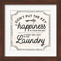 Laundry Art II-Key to Happiness Fine Art Print
