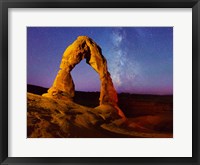 Delicate Arch light painting Milky Way Stars Fine Art Print