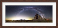 Milky Way panorama over old barn Fine Art Print