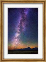 Milky Way dawn over Tetons 1827 Fine Art Print