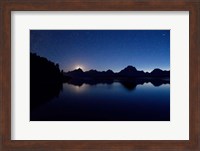 Teton Moonset over Jackson Lake Fine Art Print