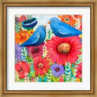 Blue Bird Bouquet Fine Art Print