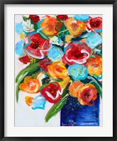 Flowers Blue Vase Fine Art Print