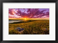 Sunset Over Lake Oahe Framed Print