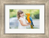 Girl and Parrotpup Fine Art Print