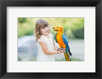 Girl and Parrotpup Fine Art Print