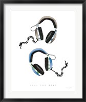 Headphones Love Blue Gray Fine Art Print