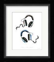 Headphones Love Blue Gray Fine Art Print