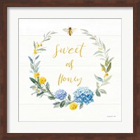 Bees and Blooms - Sweet As Honey Wreath Fine Art Print