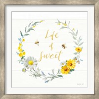 Bees and Blooms - Life is Sweet Wreath Fine Art Print