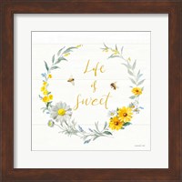Bees and Blooms - Life is Sweet Wreath Fine Art Print
