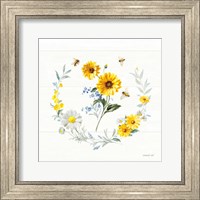 Bees and Blooms Flowers V with Wreath Fine Art Print