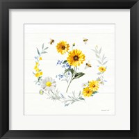 Bees and Blooms Flowers V with Wreath Framed Print