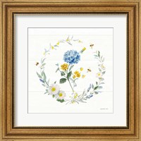 Bees and Blooms Flowers III with Wreath Fine Art Print