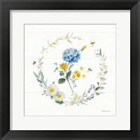 Bees and Blooms Flowers III with Wreath Fine Art Print