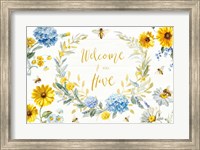 Bees and Blooms Flowers I Fine Art Print