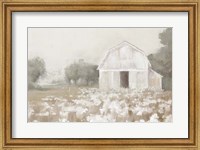 White Barn Meadow Neutral Crop Fine Art Print
