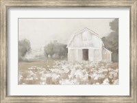 White Barn Meadow Neutral Crop Fine Art Print