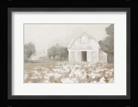 White Barn Meadow Neutral Crop Fine Art Print