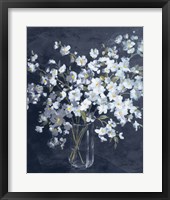 Fresh White Bouquet Indigo Crop Fine Art Print