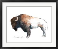 Wild Colorful Bison Dark Brown Fine Art Print