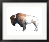 Wild Colorful Bison Dark Brown Fine Art Print