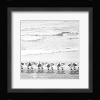 A Day At The Beach BW Crop Framed Print