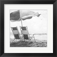 Sea For Two BW Crop Framed Print