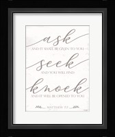 Ask, Seek, Knock Fine Art Print