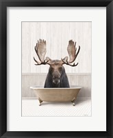 Bath Time Moose Framed Print