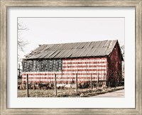 American Flag Barn Fine Art Print