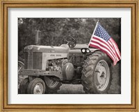 Tractor with American Flag Fine Art Print