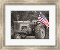 Tractor with American Flag Fine Art Print