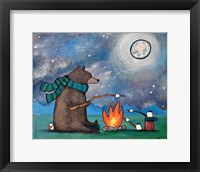 Camping Bear Mouse Fine Art Print