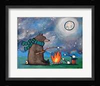 Camping Bear Mouse Fine Art Print