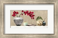 Red Orchids on White Marble Fine Art Print