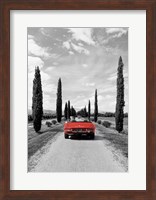 Sportscar in Tuscany (BW) Fine Art Print