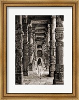 At the Temple, India (BW) Fine Art Print