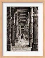 At the Temple, India (BW) Fine Art Print