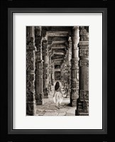 At the Temple, India (BW) Fine Art Print